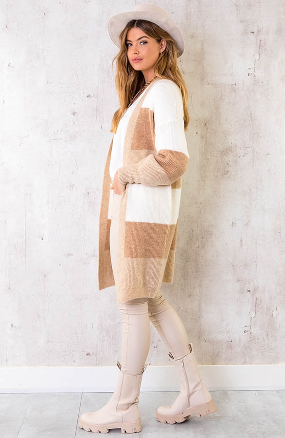 Midi Banen Vest Beige – shoparchief, foto 3
