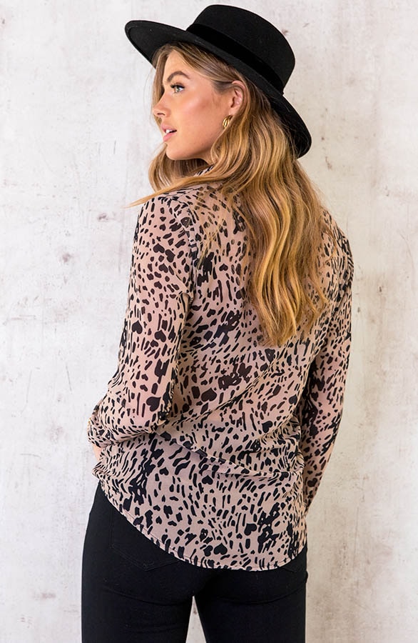 Print Blouse Deluxe Beige – shoparchief, foto 3