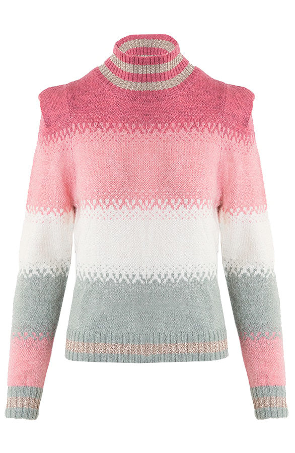 Strepen Lurex Trui Roze – shoparchief