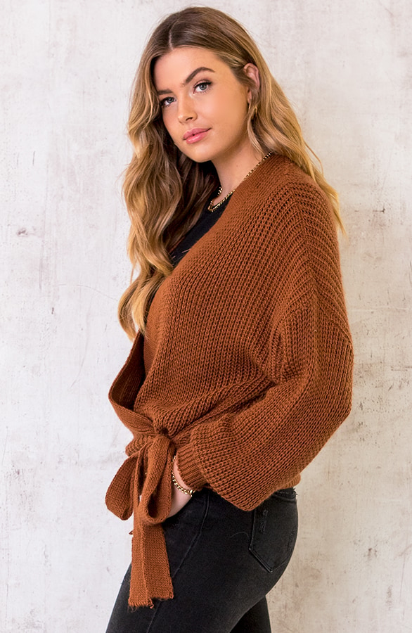Strik Vest Gebreid Cognac – shoparchief, foto 3