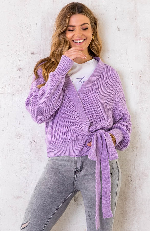Strik Vest Gebreid Lila – shoparchief, foto 2
