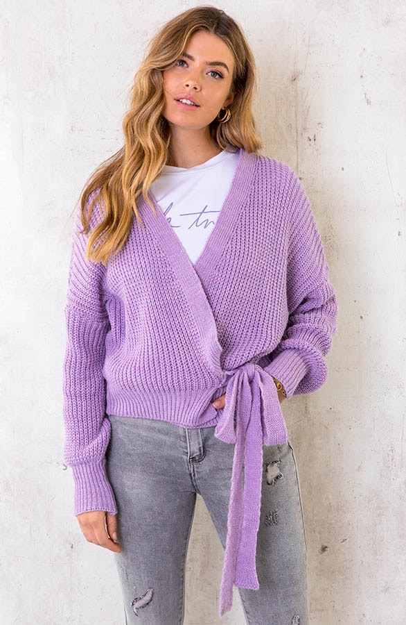Strik Vest Gebreid Lila – shoparchief
