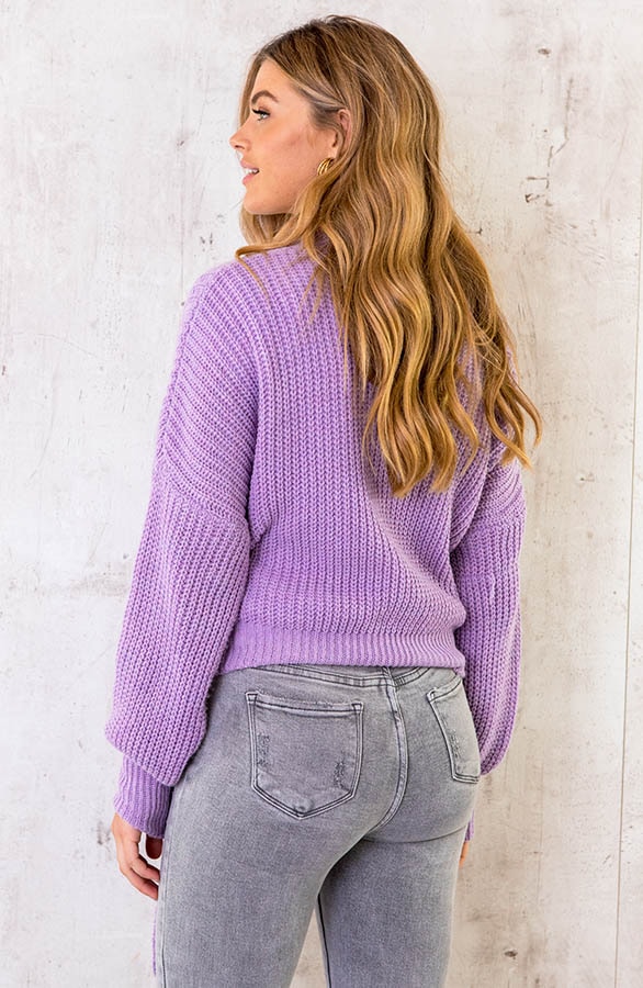 Strik Vest Gebreid Lila – shoparchief, foto 3