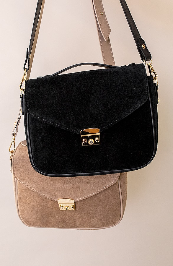 Suede Schoudertas Black – shoparchief, foto 6