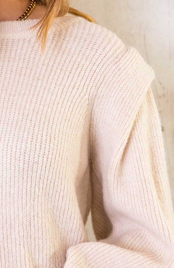 Pullover mit Schulterdetail Beige, Shoparchiv, Foto 5