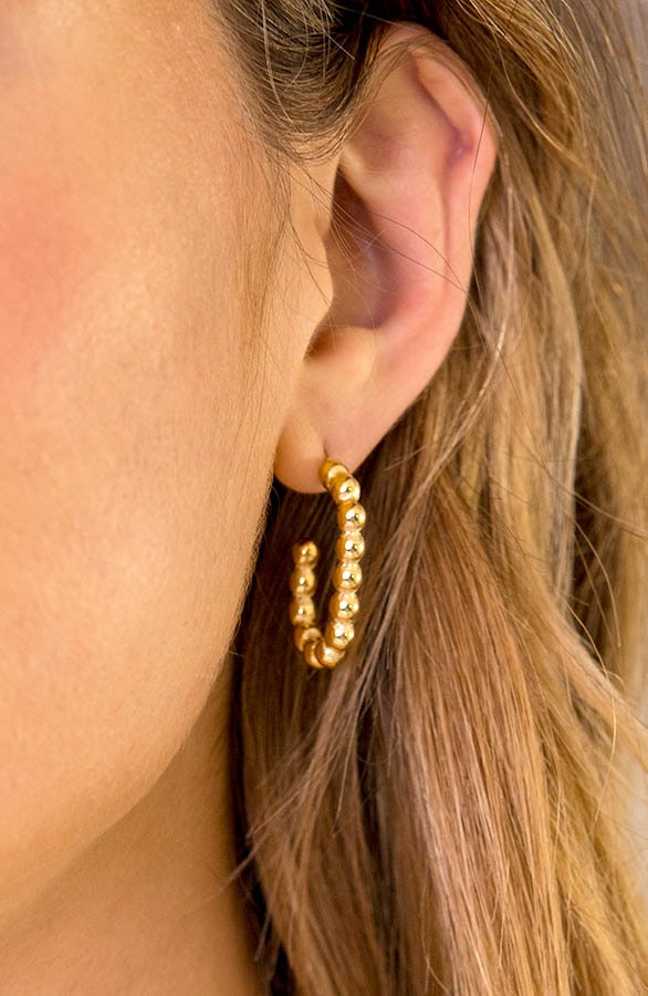 Bubbly Creool Earrings Gold – shoparchief, foto 2