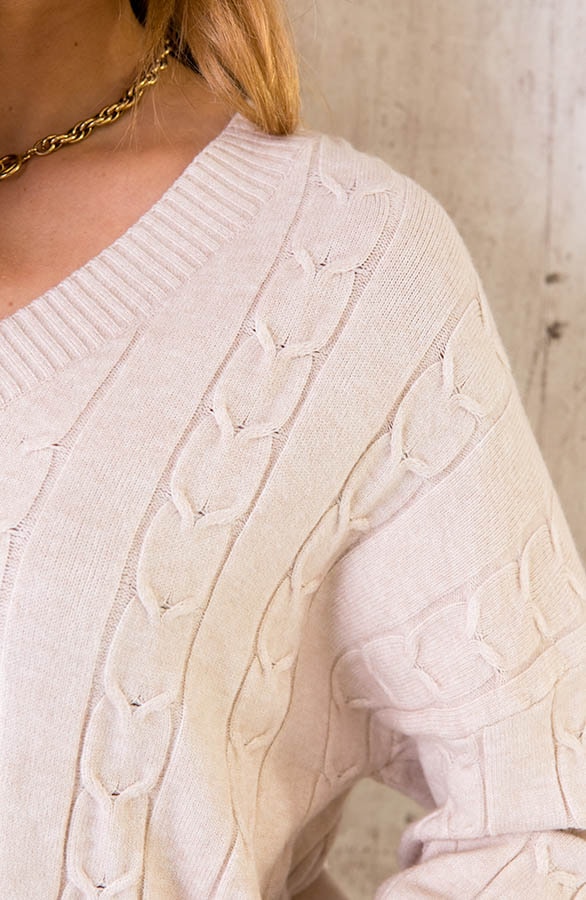 Comfy Patroon Trui Beige – shoparchief, foto 5