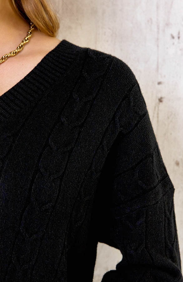 Comfy Patroon Trui Zwart – shoparchief, foto 5