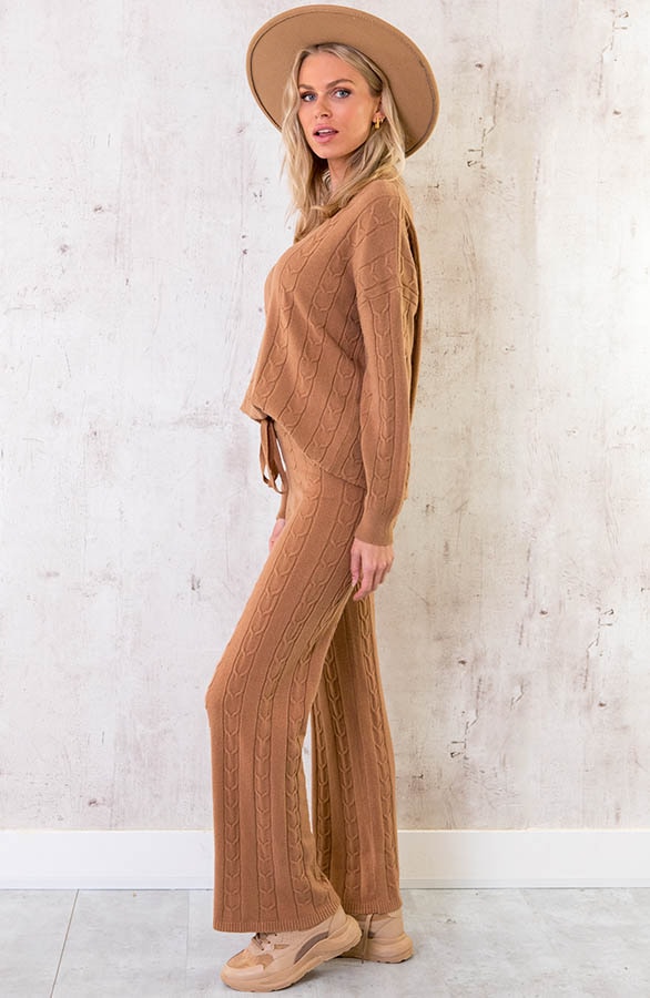 Comfy Patroon Trui Cognac – shoparchief, foto 3