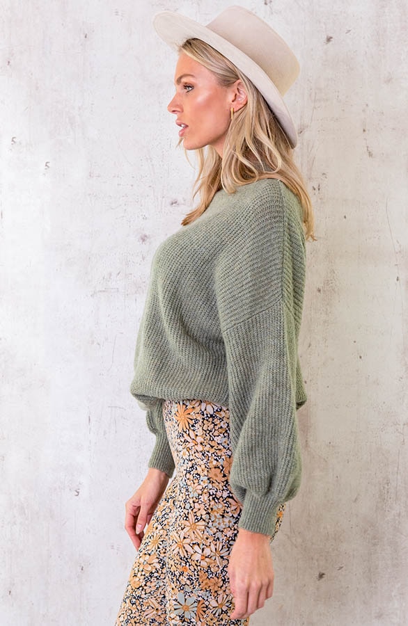 Knitted Sweater Dust Green – shoparchief, foto 3