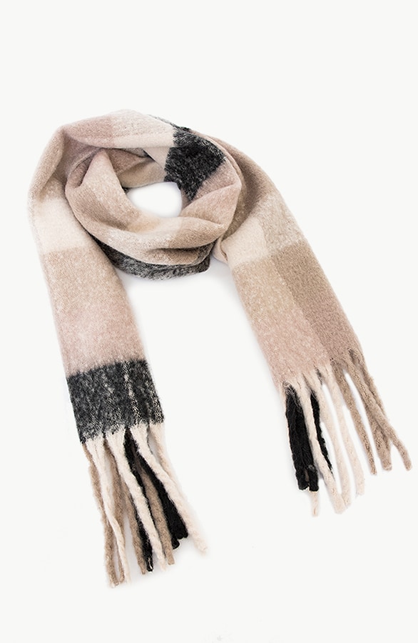 Geblokte Sjaal Taupe – shoparchief
