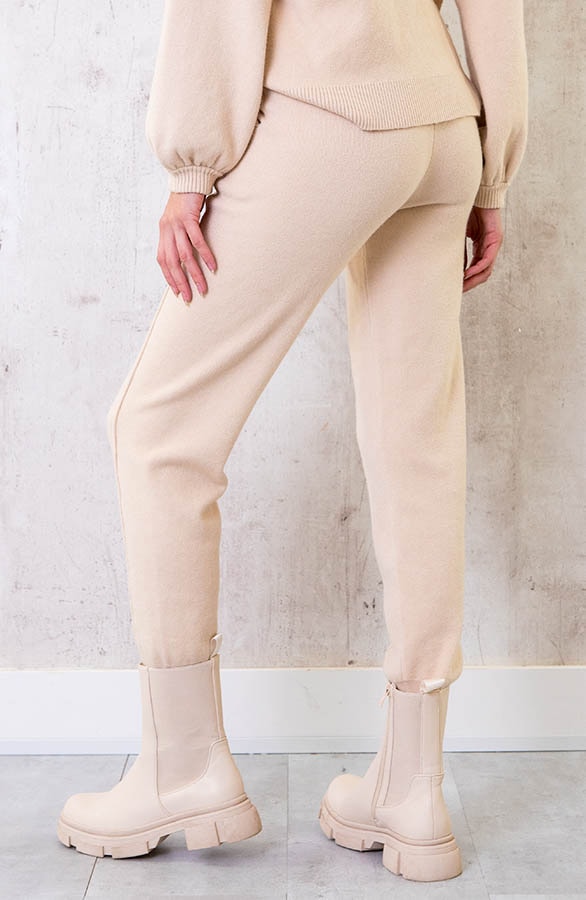 Jogging Broek Met Sierstiksel Beige – shoparchief, foto 6