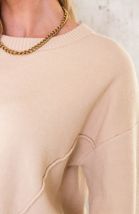 Jogging Trui Met Sierstiksel Beige – shoparchief, foto 5