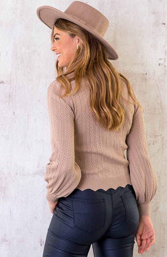 Kanten Patronen Top Taupe – shoparchief, foto 4