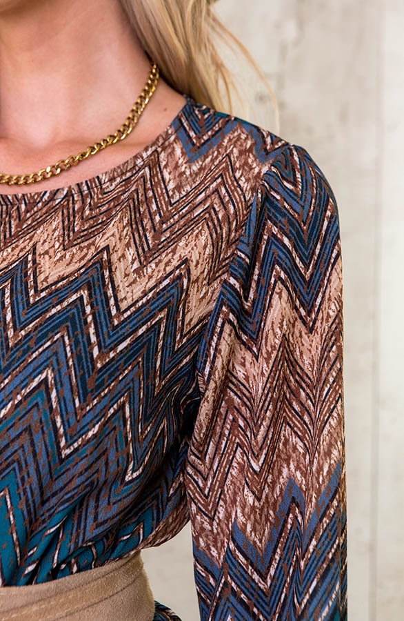 Limited Print Aztec Jurk Blauw – shoparchief, foto 5