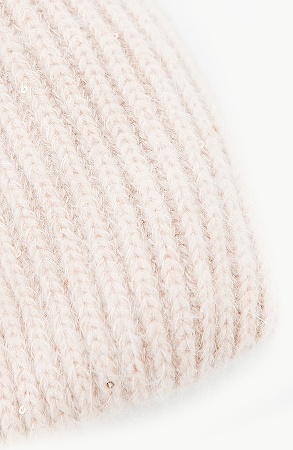 Luxury Knitted Beanie Beige – shoparchief, foto 2