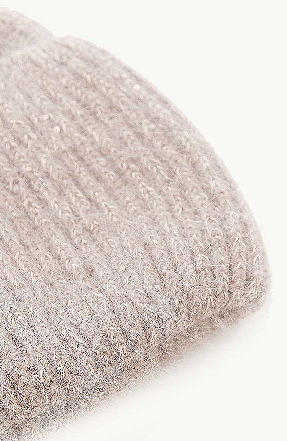 Luxury Knitted Beanie Taupe – shoparchief, foto 2