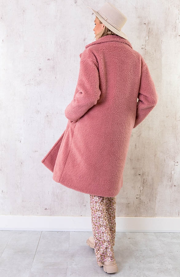 Midi Teddy Jacket Oud Roze – shoparchief, foto 4
