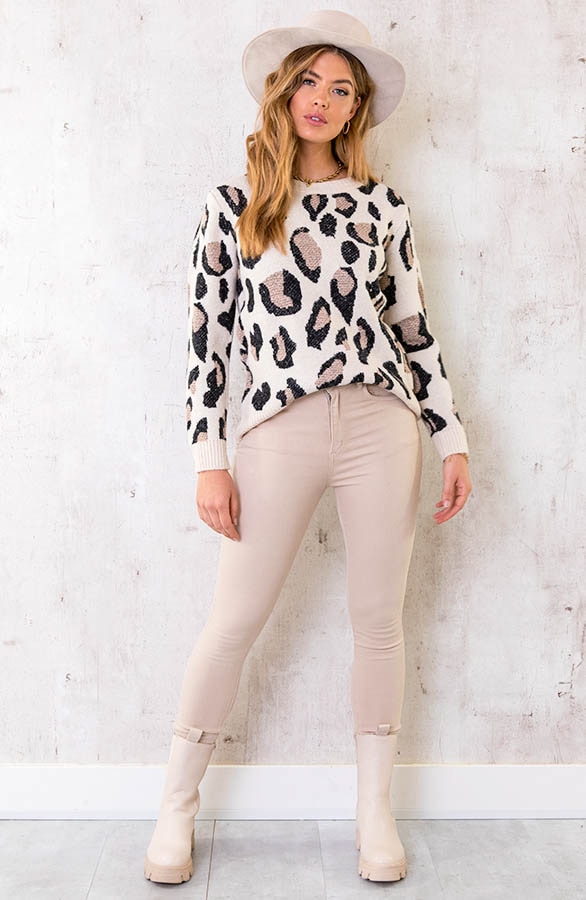 Panter Trui Gebreid Beige – shoparchief, foto 5