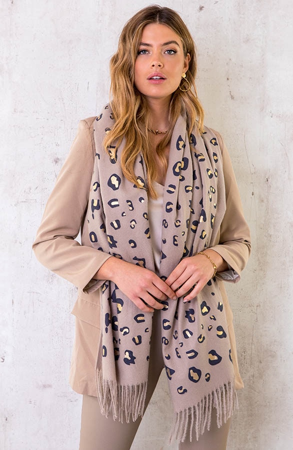 Panterprint Sjaal Metallic Taupe – shoparchief, foto 2