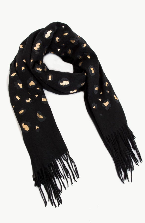 Panterprint Sjaal Metallic Zwart – shoparchief