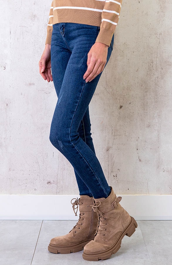 Push Up Skinny Jeans Damaged Blauw – shoparchief, foto 2