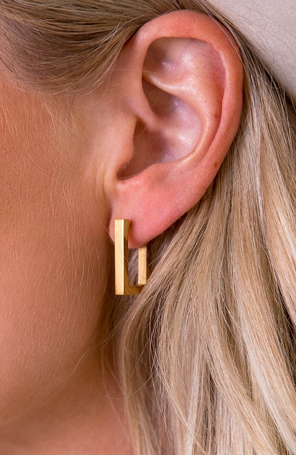 Rectangle Earrings Gold – shoparchief, foto 2
