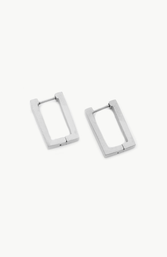 Rectangle Earrings Silver – shoparchief