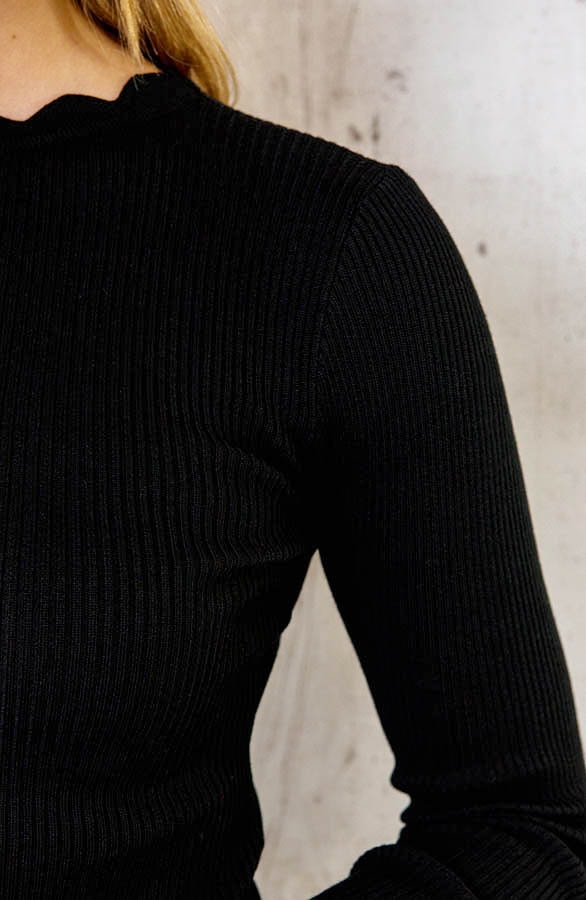 Rib Top Longsleeve Black – shoparchief, foto 5
