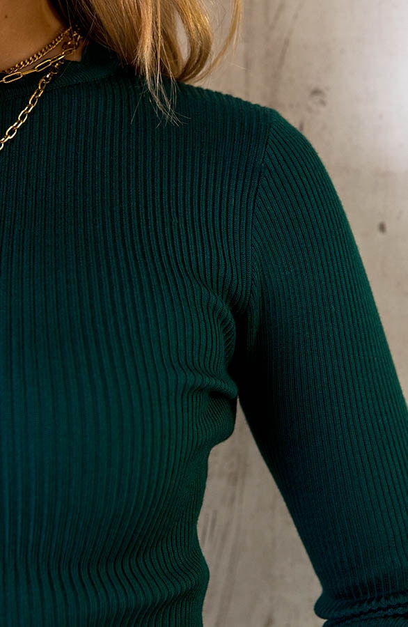 Rib Top Longsleeve Smaragd – shoparchief, foto 5