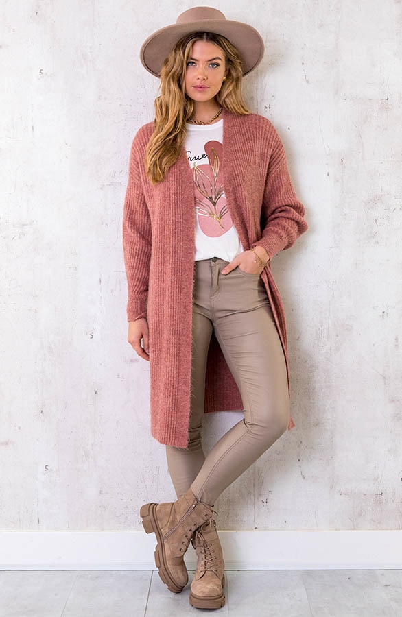 Ribstof Vest Lang Oud Roze – shoparchief, foto 7