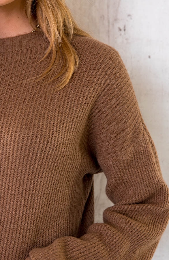 Soft Knitted Sweater Camel – shoparchief, foto 3
