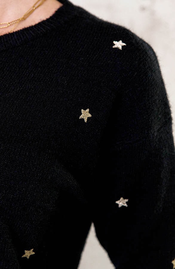 Sterren Sweater Metallic Zwart – shoparchief, foto 5