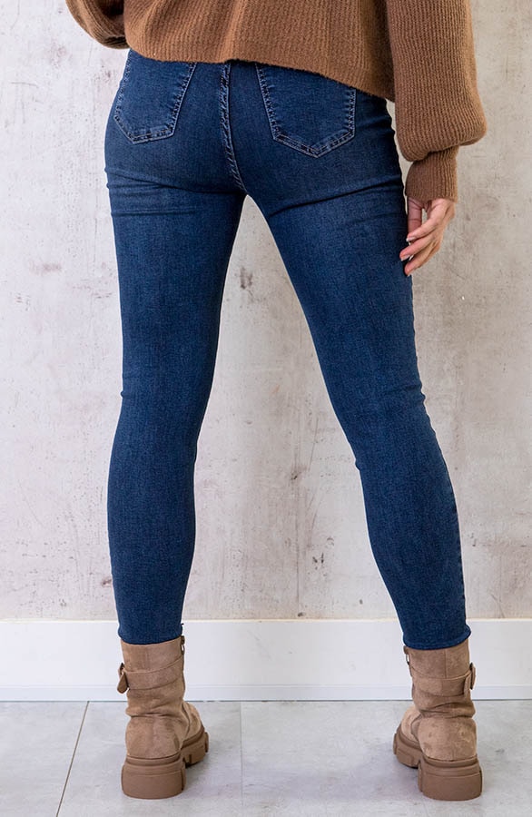 Super High Waist Skinny Jeans Dark Blue – shoparchief, foto 3