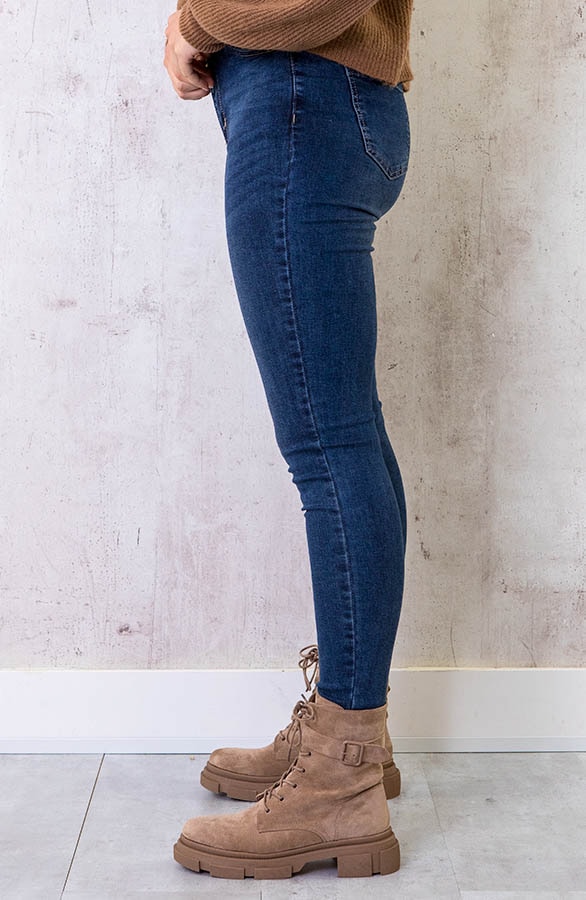 Super High Waist Skinny Jeans Dark Blue – shoparchief, foto 2