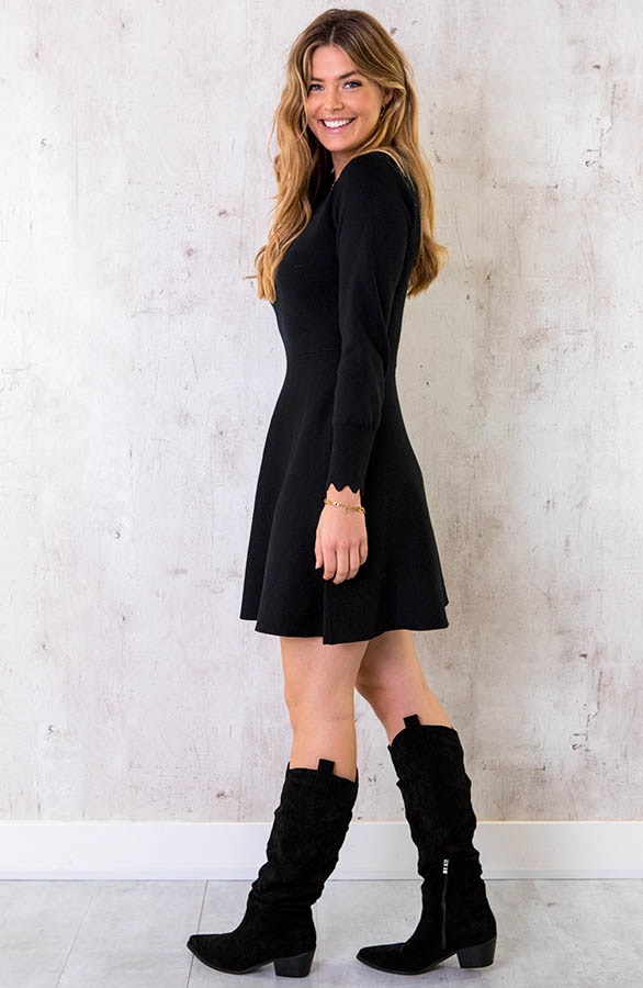 Wavy A-lijn Jurk Zwart – shoparchief, foto 2