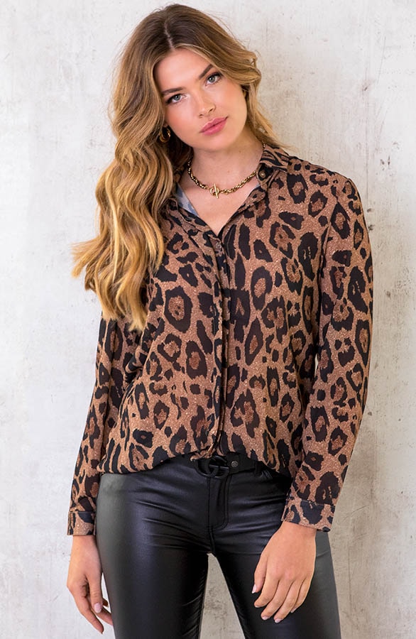 Blouse Met Panterprint Brown – shoparchief