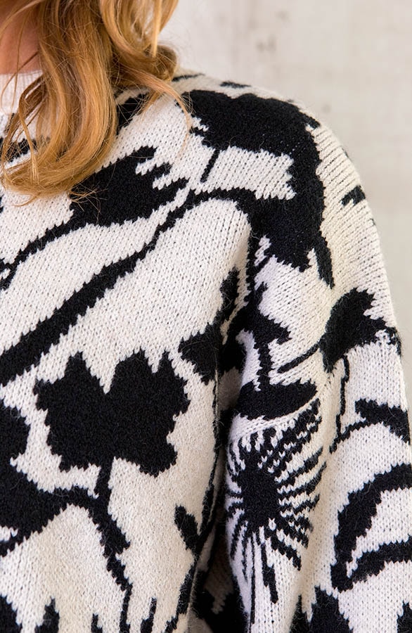 Botanic Sweater Ecru Zwart – shoparchief, foto 4