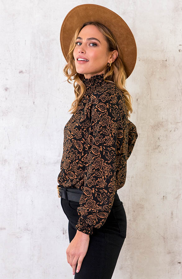 Col Blouse Paisley Cognac – shoparchief, foto 2