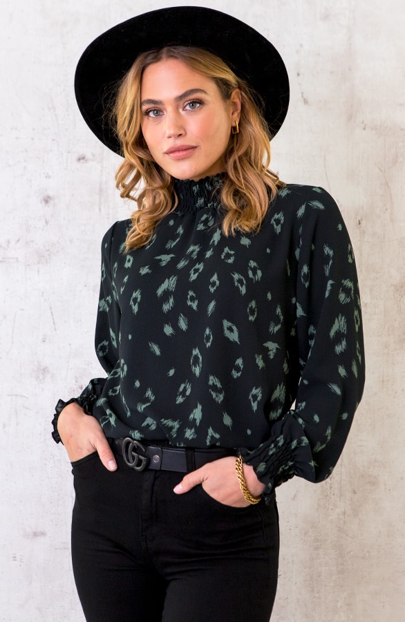 Col Blouse Panterprint Army – shoparchief