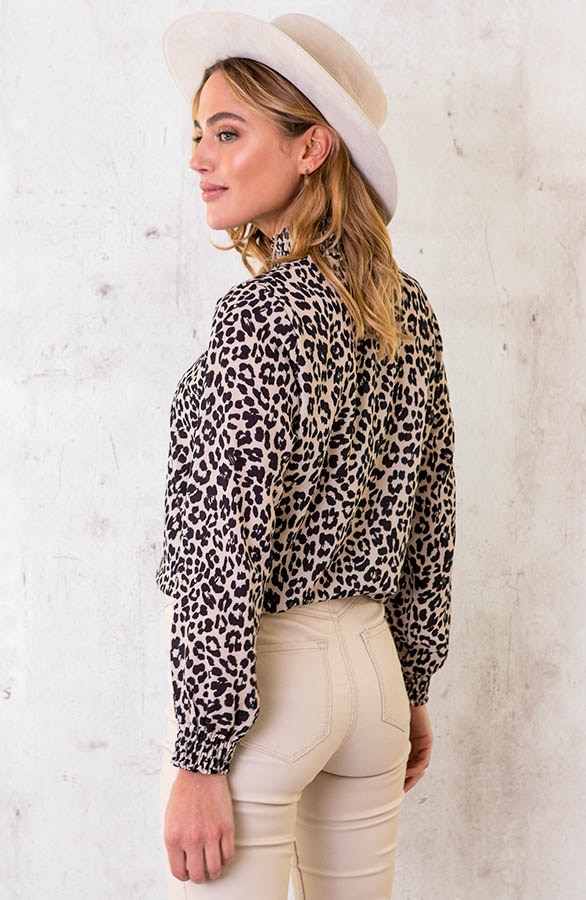 Col Blouse Panterprint Beige – shoparchief, foto 5