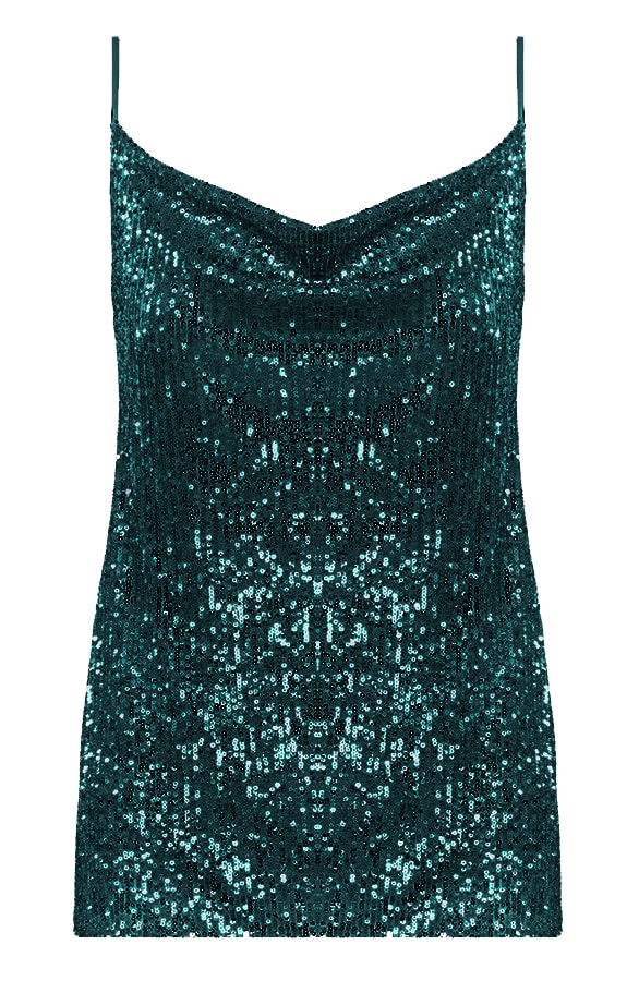 Exclusive Pailletten Top Smaragd – shoparchief