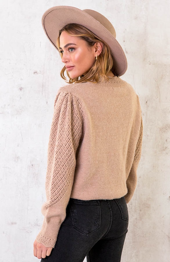 Knitted Luxury Sweater Taupe – shoparchief, foto 3