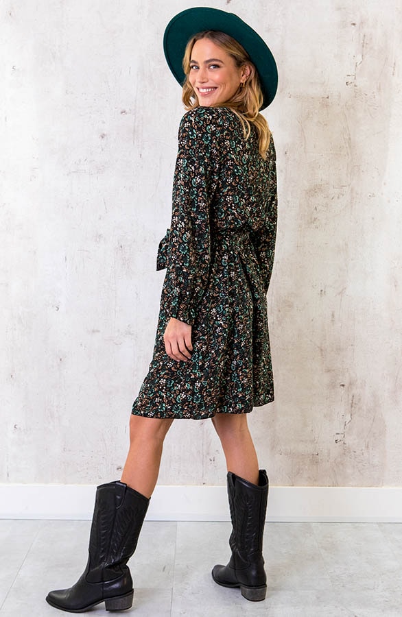 Laagjes Jurk Wild Flower Smaragd – shoparchief, foto 4