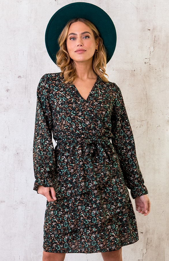 Laagjes Jurk Wild Flower Smaragd – shoparchief