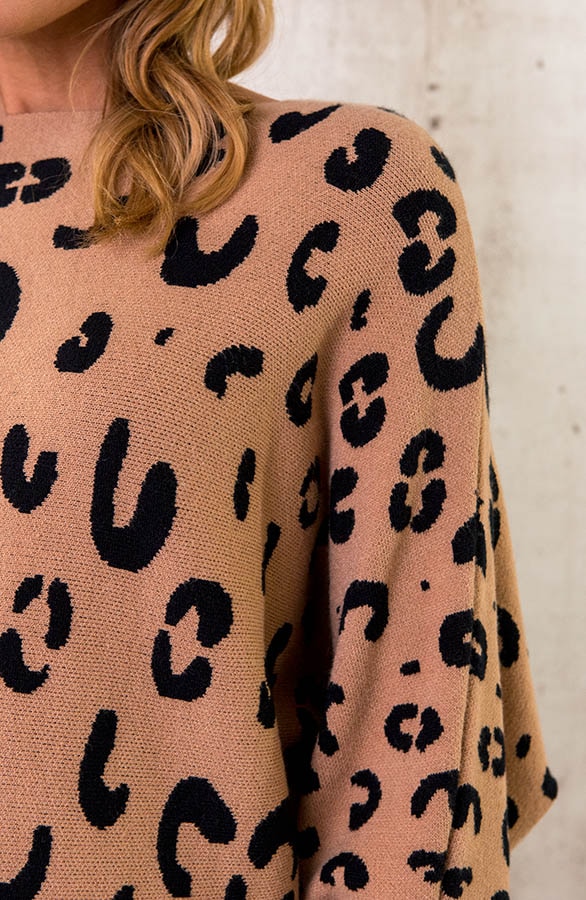 Leopard Oversized Trui Camel – shoparchief, foto 5