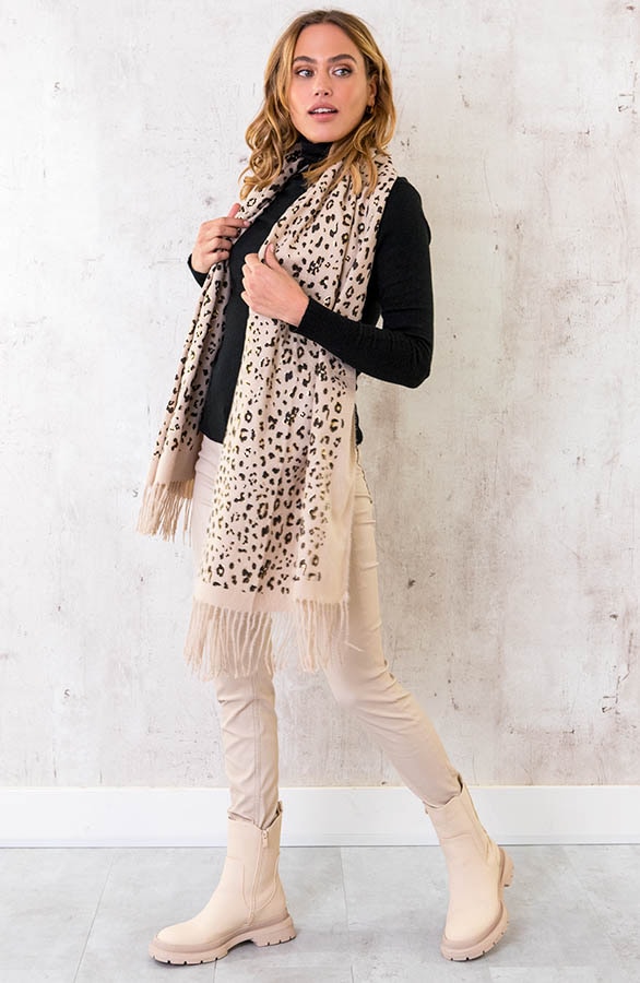 Leopard Scarf Metallic Beige – shoparchief, foto 2