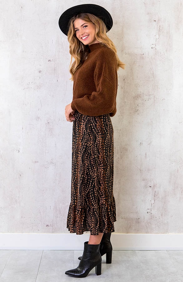 Midi Dots Print Rok Choco – shoparchief, foto 4