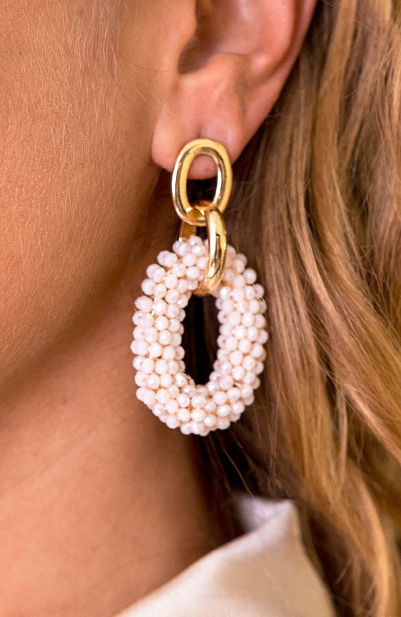 Oval Luxury Oorbellen Creme – shoparchief, foto 2