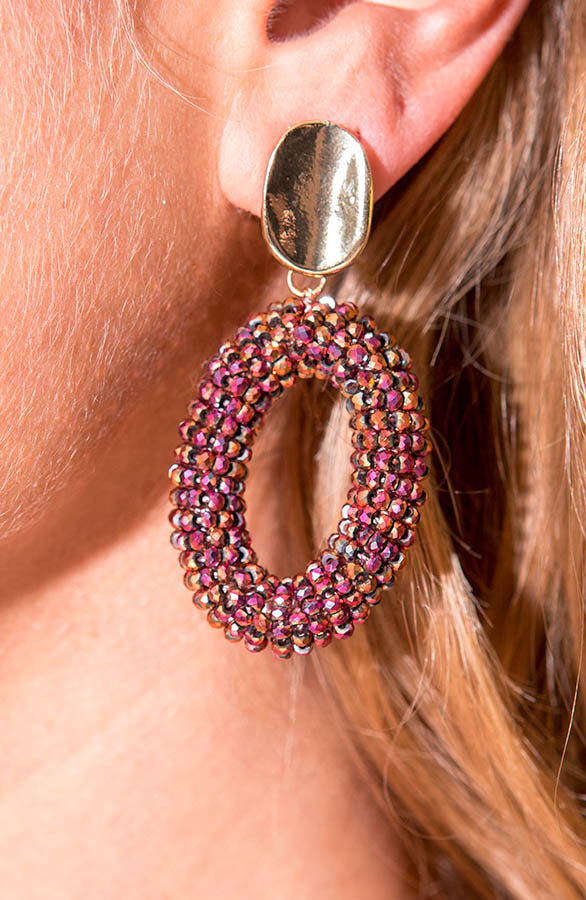 Oval Luxury Oorbellen Roze Goud – shoparchief, foto 2